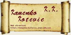Kamenko Kotević vizit kartica